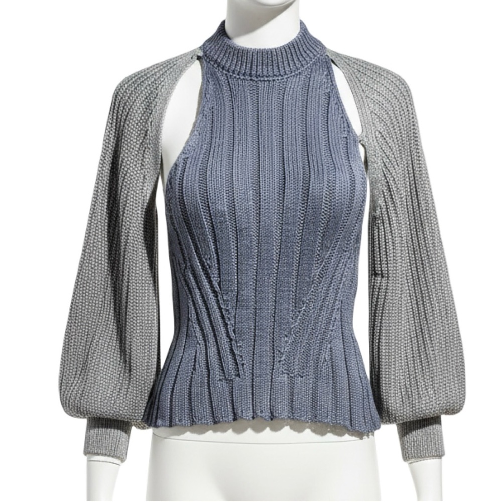 Asymmetrical Backless Knit Sweater Top - Picture 2 of 6